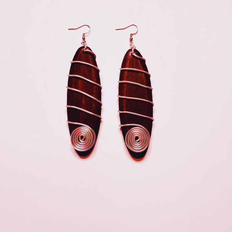 Wire &amp; Wood Earrings