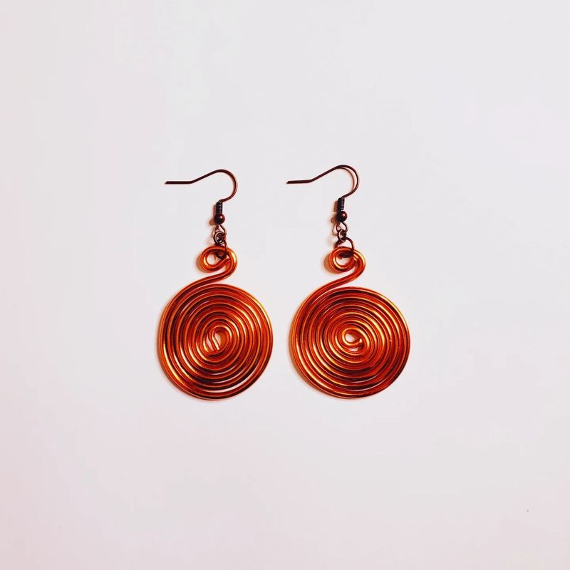 Wire Earrings- Burnt Orange
