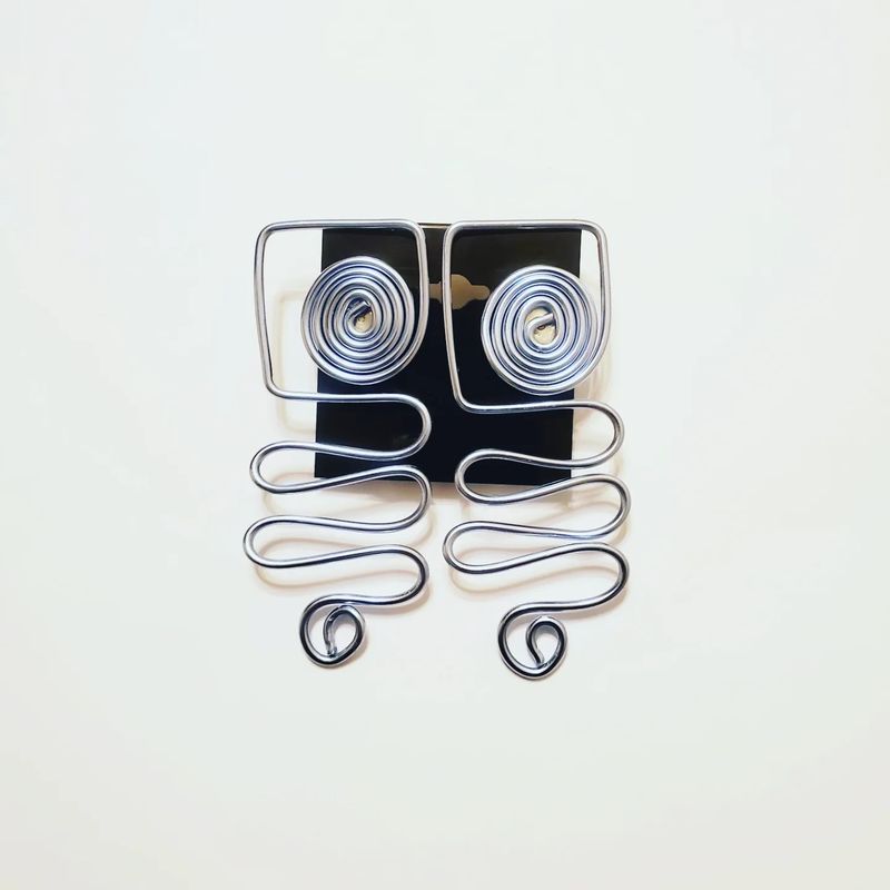 Wire Stud Earrings- Sky Blue