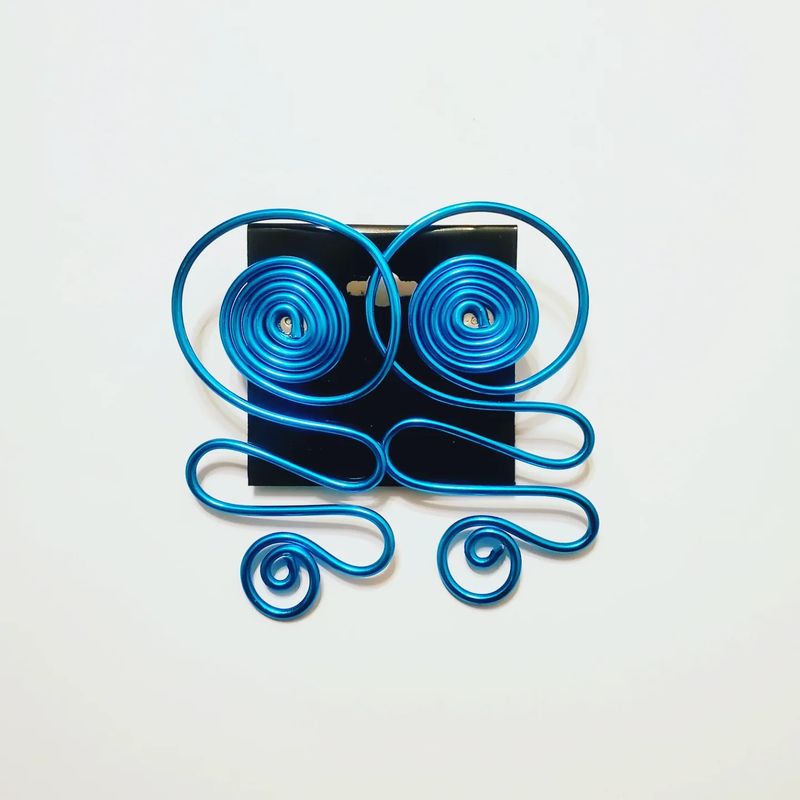 Wire Stud Earrings- Turquoise