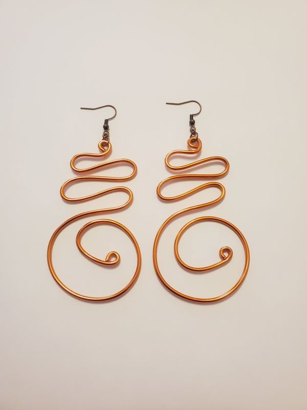 Wire Earrings- Bronze