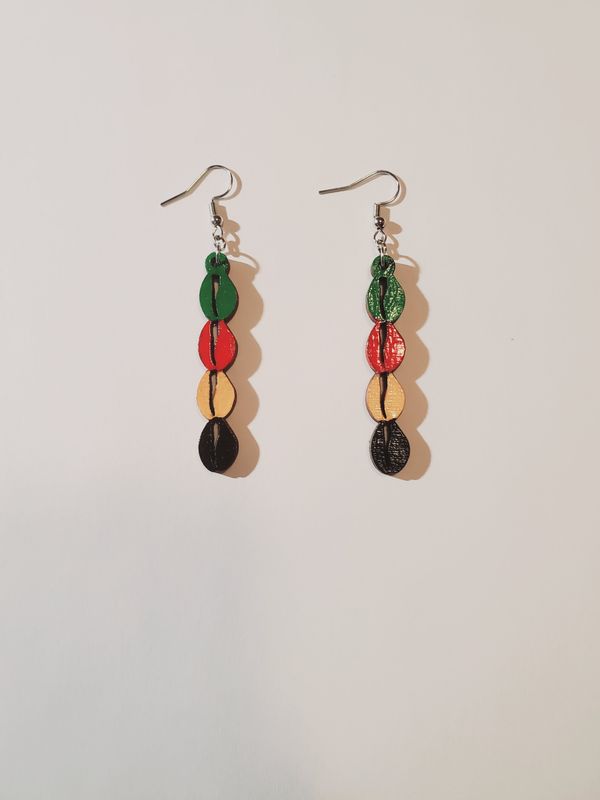Cowrie Shell Handpainted Earrings