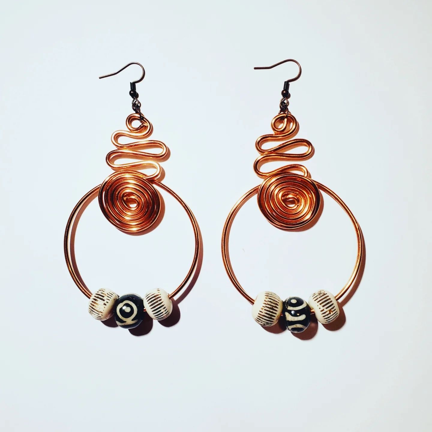 Wire Earrings w/ Beads