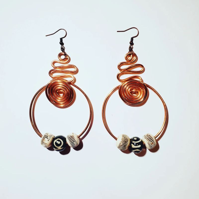 Wire Earrings w/ Beads