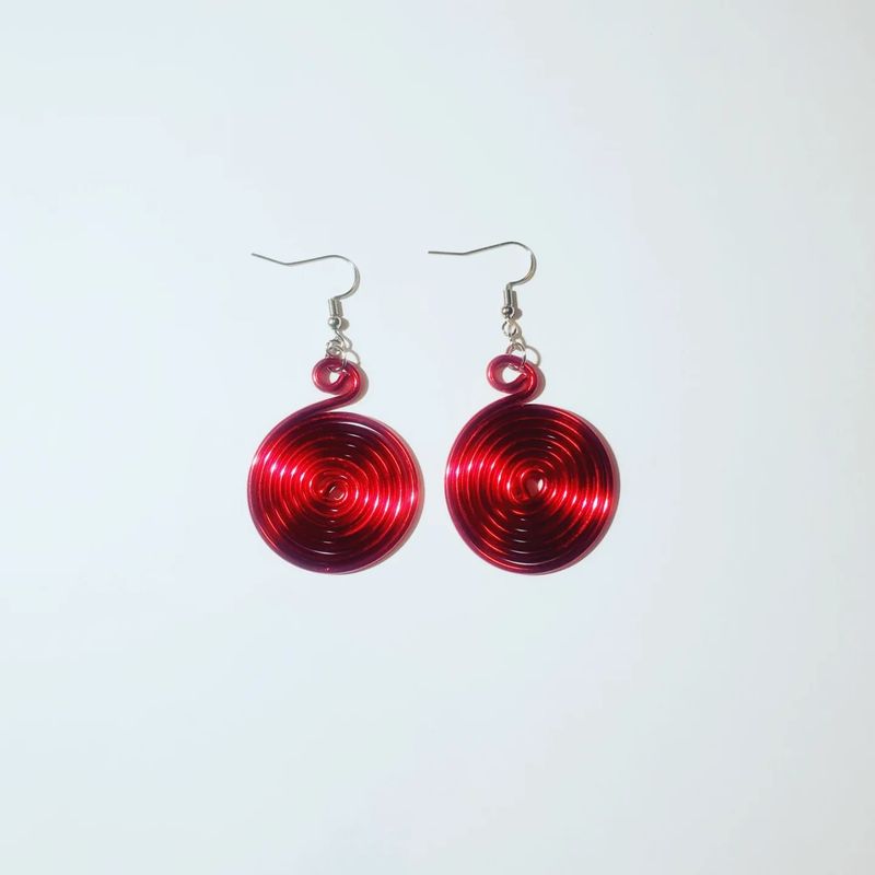 Wire Earrings- Red