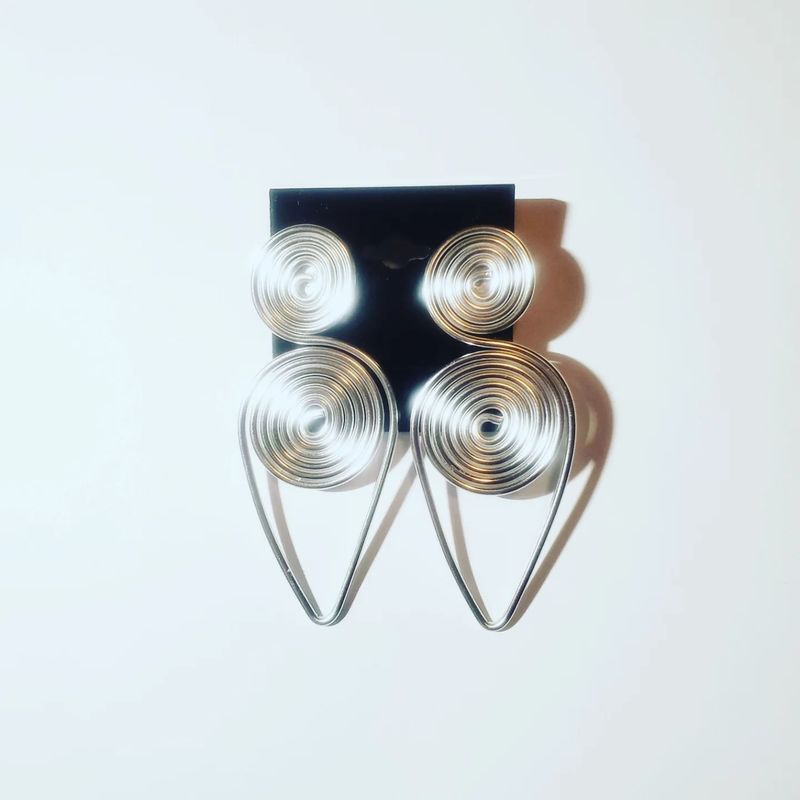 Wire Stud Earrings- Silver
