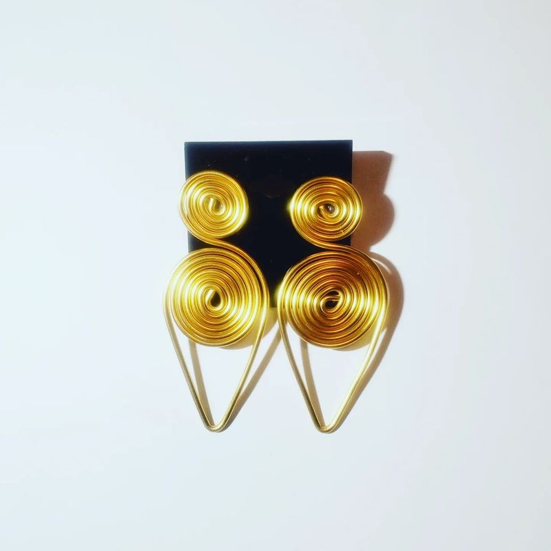 Wire Stud Earrings- Gold