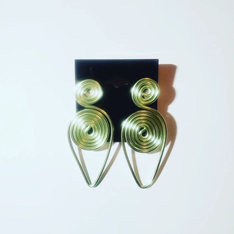 Wire Stud Earrings- Mint Green