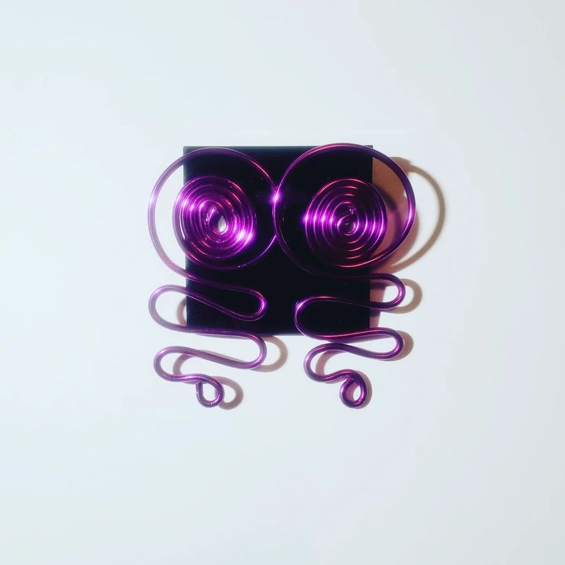 Wire Stud Earrings- Purple