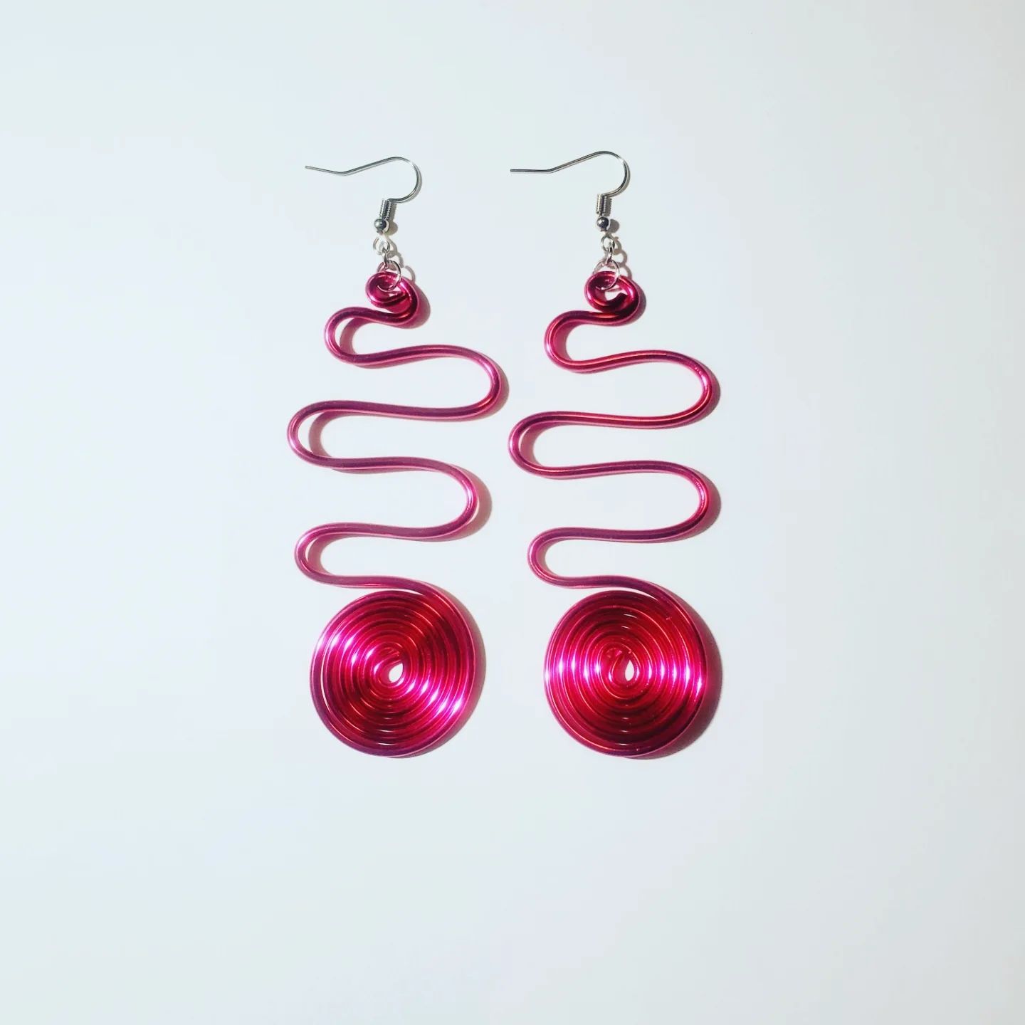 Wire Earrings- Cranberry