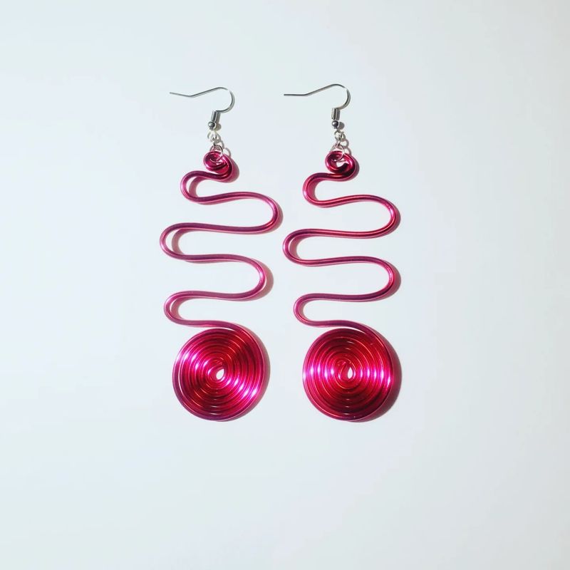Wire Earrings- Cranberry