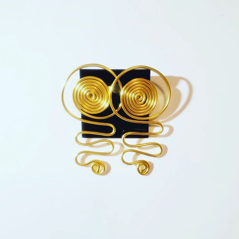 Wire Stud Earrings- Gold