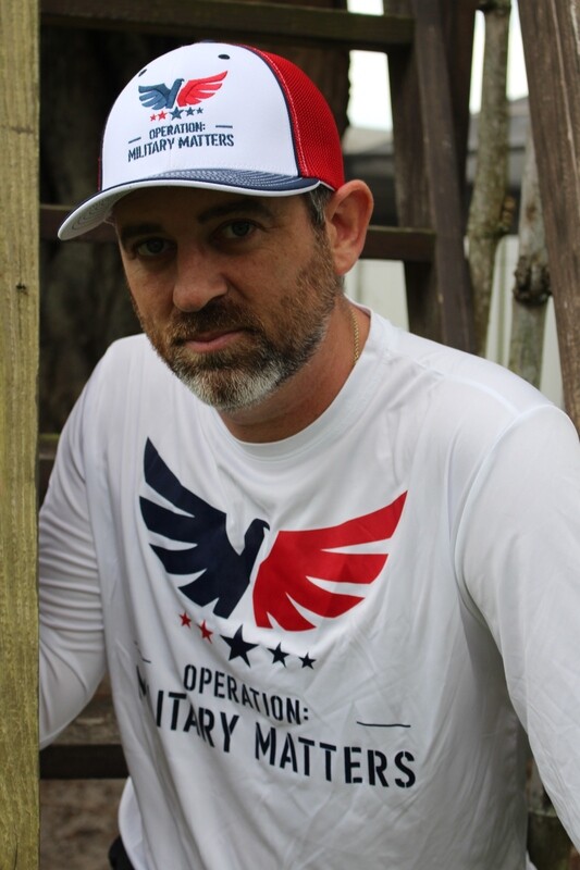 Fitted red, white and blue hat