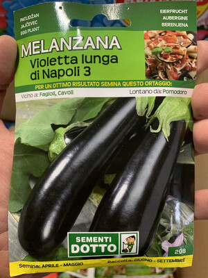 Melanzana viola lunga di Napoli - Busta semi