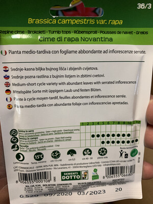Cima di rapa novantina - Busta semi