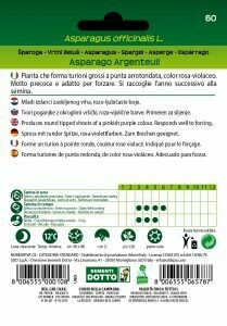 Asparago Argenteuil, Asparagus officinalis - Busta semi
