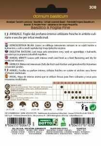 Basilico Greco, Ocimum basilicum var. minimum - Busta semi