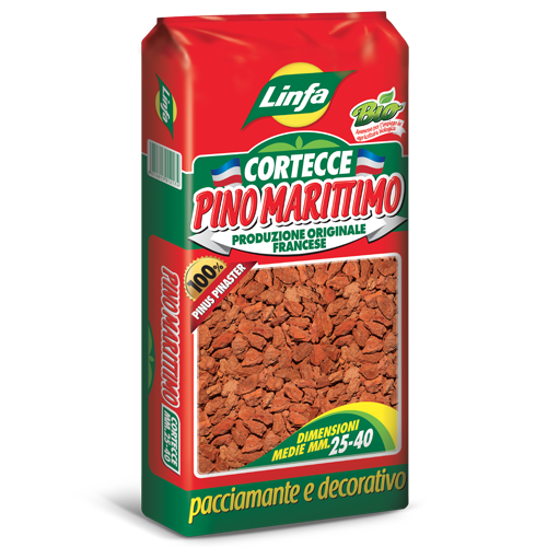 Corteccia di Pino Marittimo, Pacciamatura Naturale, pezzatura 10-25 mm - sacco 60 lt