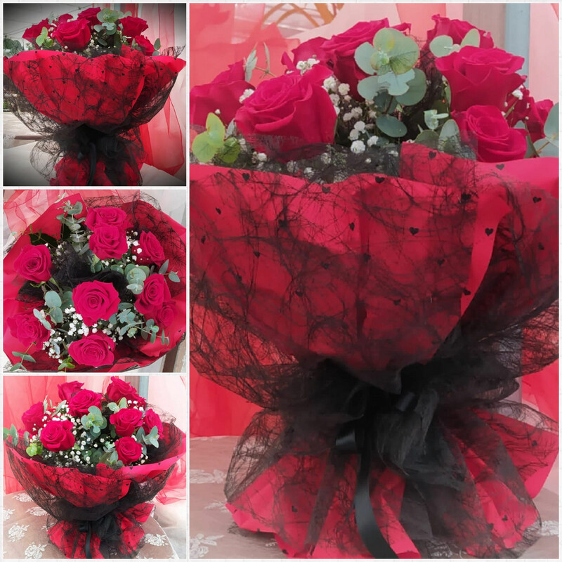 Mazzo ROSE ROSSE - 9 Rose confezionate