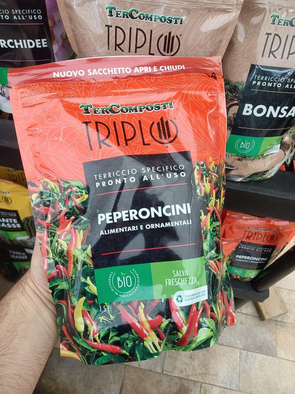 Terriccio TerComposti Triplo - Peperoncini - 1,5 LT