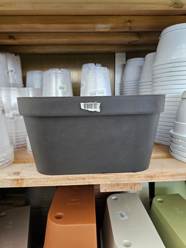 Vaso da parete in plastica W-SMART col. Antracite - L 36 cm Vaso da parete in plastica W-SMART col. Antracite - L 36 cm