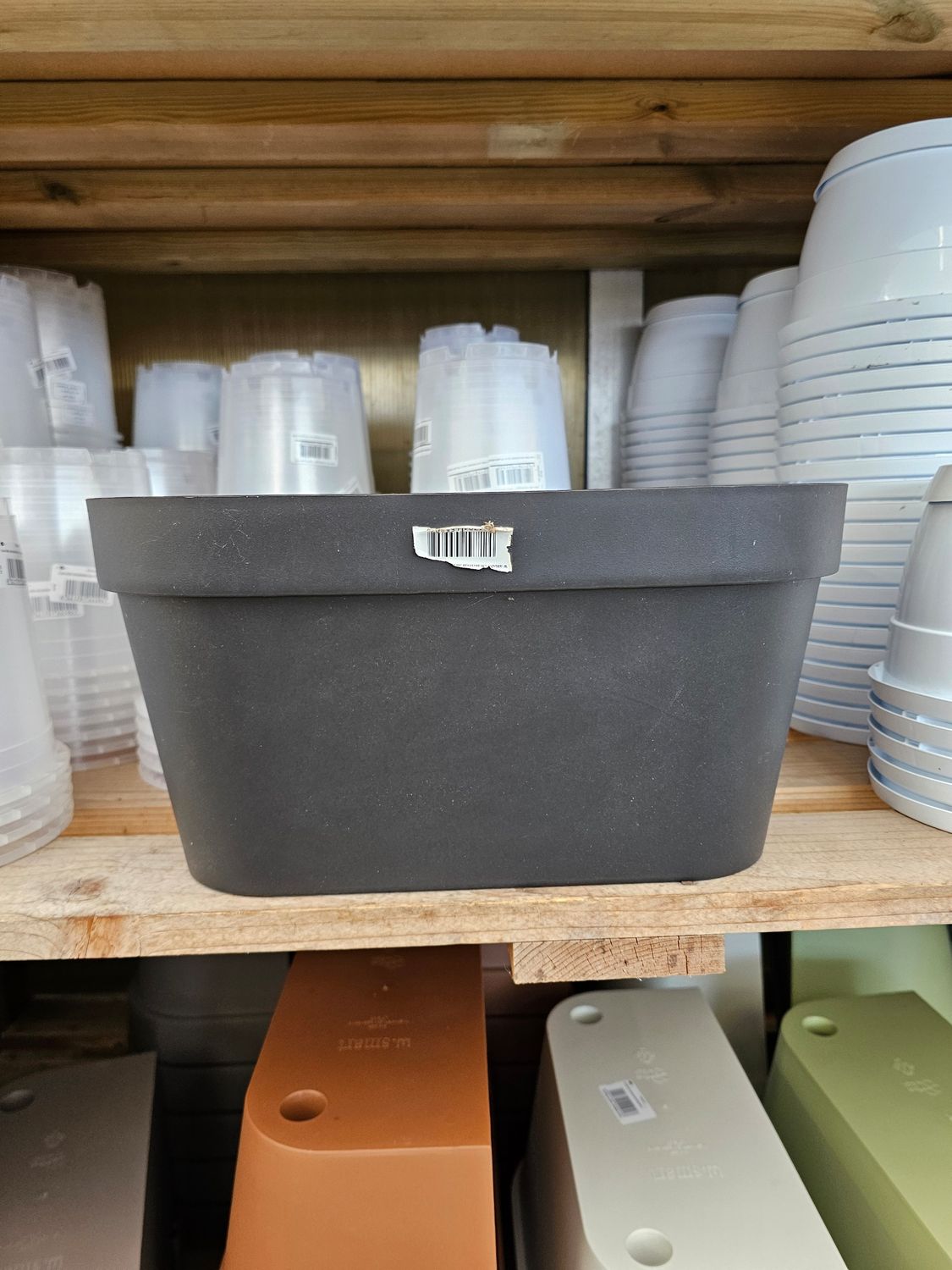 Vaso da parete in plastica W-SMART col. Antracite - L 36 cm