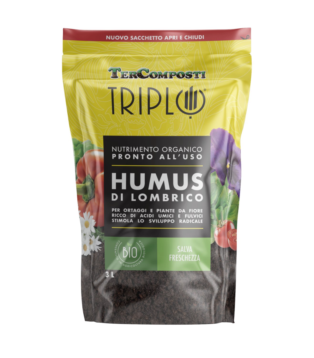 Terriccio TerComposti Triplo, Humus di Lombrico - 3 LT Terriccio TerComposti Triplo, Humus di Lombrico - 3 LT