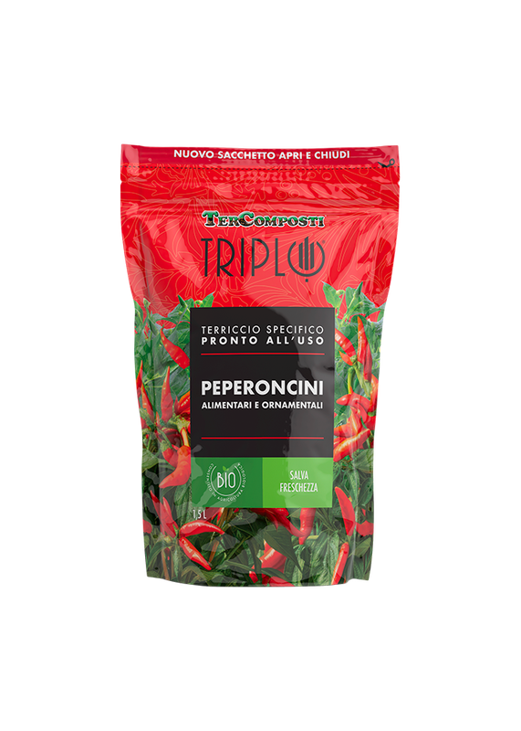 Terriccio TerComposti Triplo, Peperoncini - 1,5 LT Terriccio TerComposti Triplo, Peperoncini - 1,5 LT