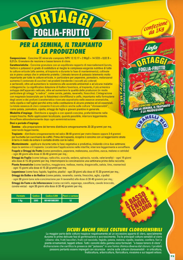 Concime Orto e frutti Linfa - 1 kg Concime Orto e frutti Linfa - 1 kg