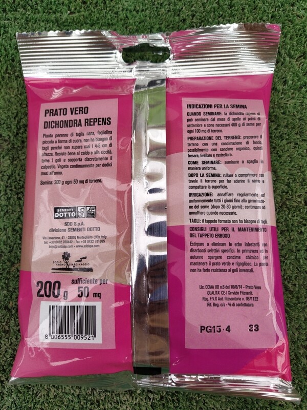 Semi per Prato Vero Dicondra Repens Busta 200 gr - Sementi Dotto dichondra