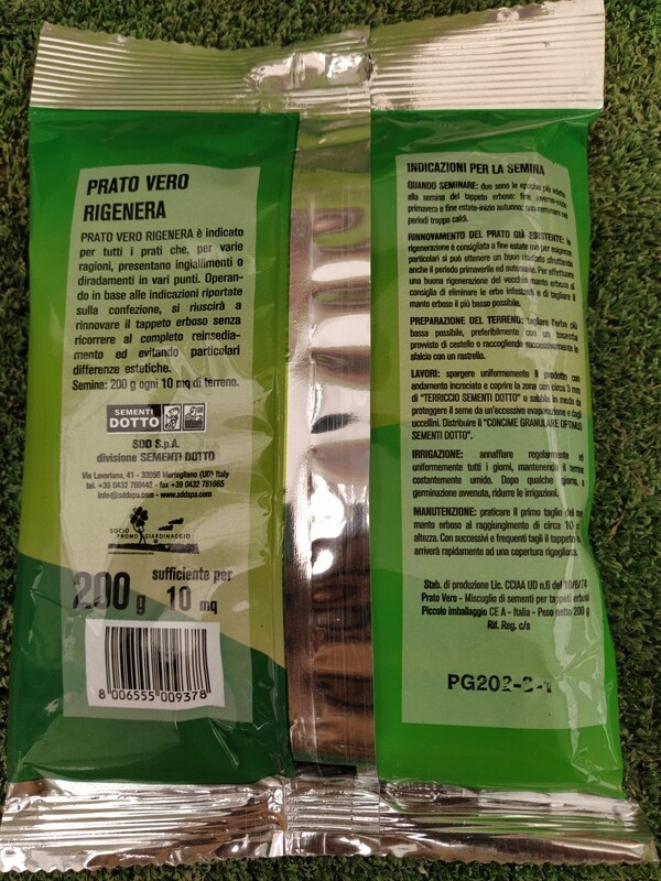 Semi per Prato Rigenera Prato Busta 200 gr - Sementi Dotto