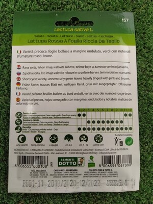 Lattuga rossa a foglia riccia da taglio - Busta semi