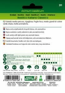 Basilico italiano classico, Ocimum basilicum - Busta semi