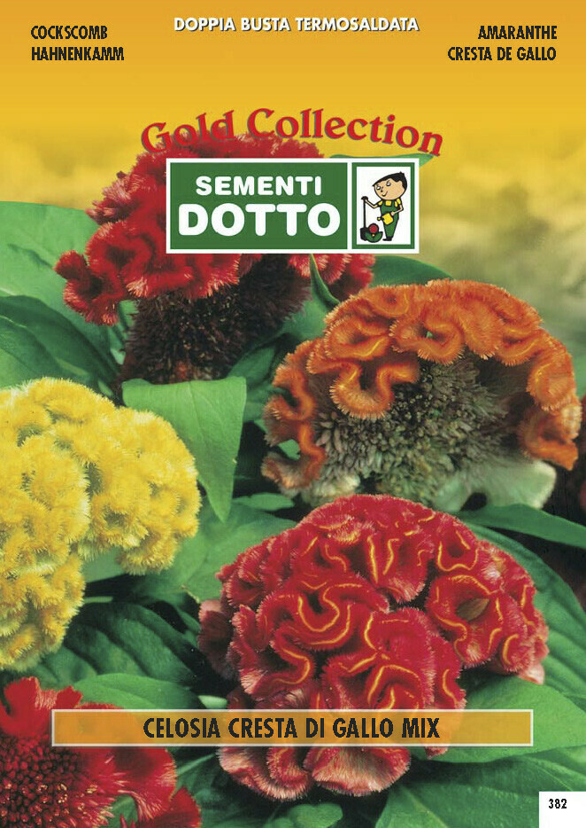 Celosia argentea var. cristata, Celosia Cresta di Gallo - Busta semi Celosia argentea var. cristata, Celosia Cresta di Gallo - Busta semi