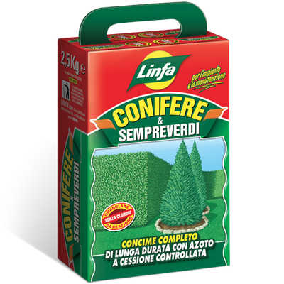 Concime per sempreverdi e conifere Linfa - 2,5 kg Concime per sempreverdi e conifere Linfa - 2,5 kg