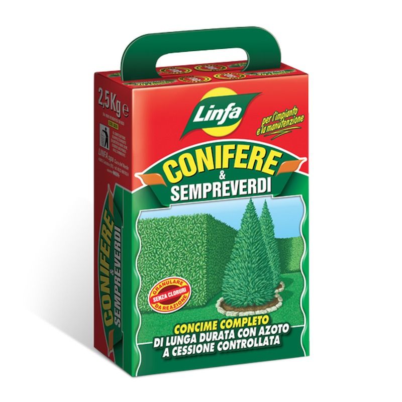 Concime per sempreverdi e conifere Linfa - 2,5 kg Concime per sempreverdi e conifere Linfa - 2,5 kg