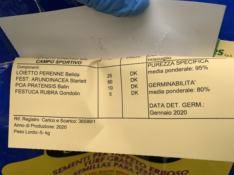 SEMENTI PER TAPPETO ERBOSO, SOLE E MEZZ'OMBRA, SPORT, LOIETTO, FESTUCA, POA, SEME, SEMENZA - 10 kg