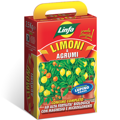 Concime per Agrumi Limoni mandarini ecc Ferro e Lupini Linfa - 2,5 kg Concime per Agrumi Limoni mandarini ecc Ferro e Lupini Linfa - 2,5 kg