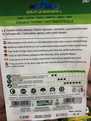 Sedano golden chiaro - Busta semi