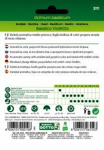 Basilico Rosso, Basilico Nero, Basilico Violetto, Ocimum basilicum 'Red Rubin' - Busta semi
