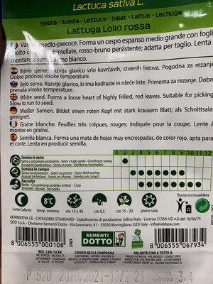 Lattuga lollo rossa - Busta semi