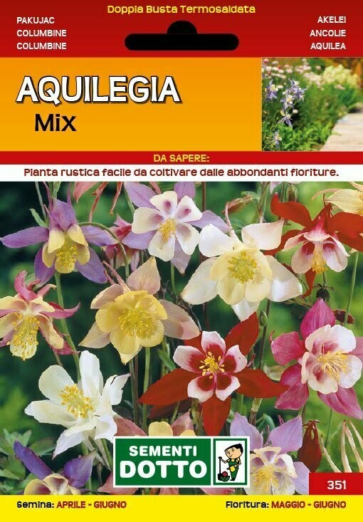 Aquilegia, Aquilegia vulgaris mix - Busta semi Aquilegia, Aquilegia vulgaris mix - Busta semi