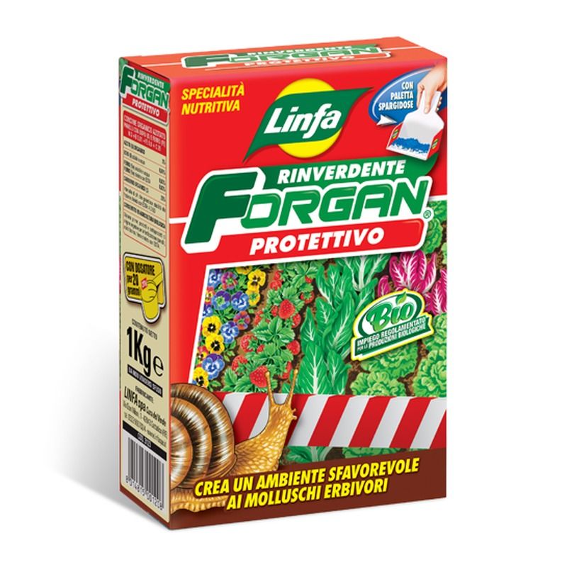 FORGAN Dissuasore per Lumache, Concime a Lenta Cessione Linfa - 1kg - lumachicida . Prodotto ammeso in agricoltura biologica FORGAN Dissuasore per Lumache, Concime a Lenta Cessione Linfa - 1kg - lumachicida . Prodotto ammeso in agricoltura biologica