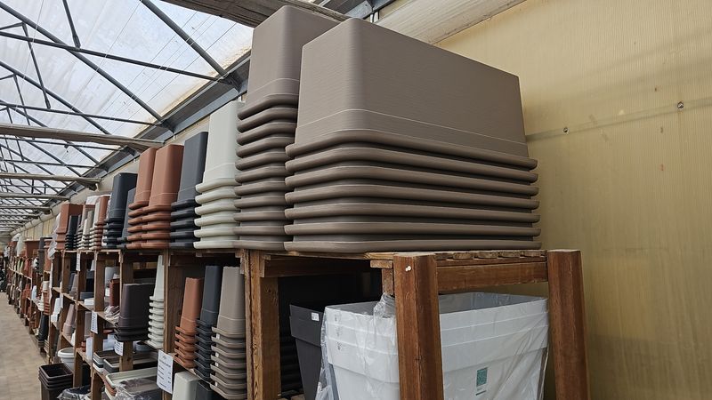Fioriera, Vascone Decor rettangolare in plastica - 62/82/102 cm