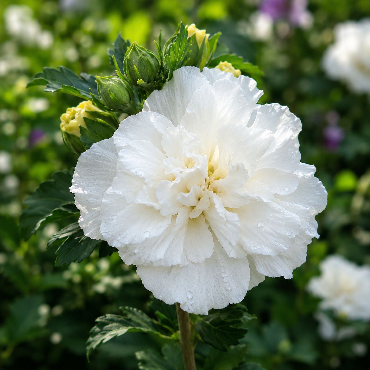 Hibiscus syriacus ‘French Cabaret White’ - Ibisco bianco doppio - vaso Ø24 cm SCD Hibiscus syriacus ‘French Cabaret White’ - Ibisco bianco doppio - vaso Ø24 cm SCD