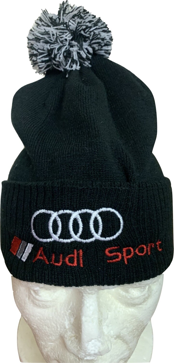 Audi Sport Rally Bobble Hat Black/white