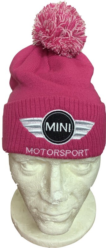 Mini Motorsport Bobble Hat Pink