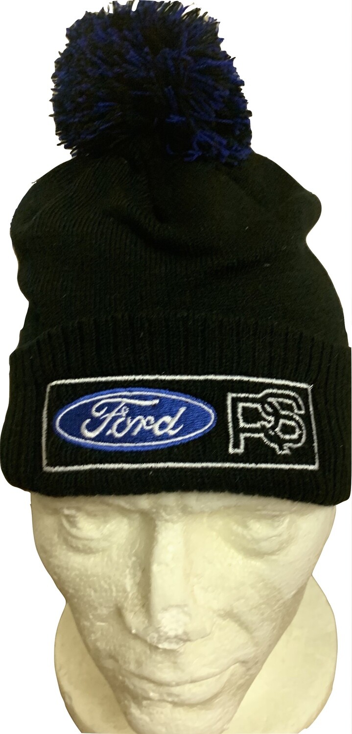 Ford RS Rally Retro  Bobble Hat Black