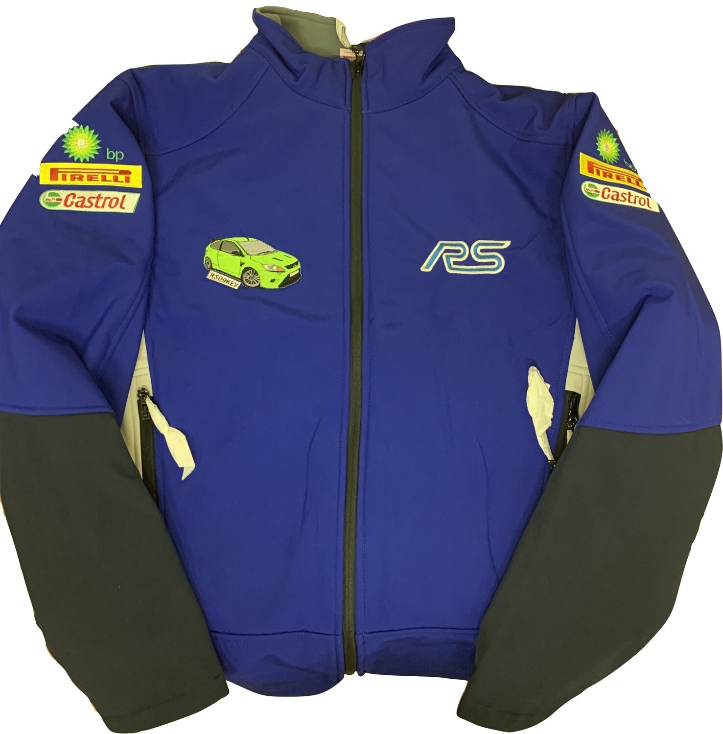 Personalised RS Ford soft-shell  Waterproof Rally Jacket Royal Blue