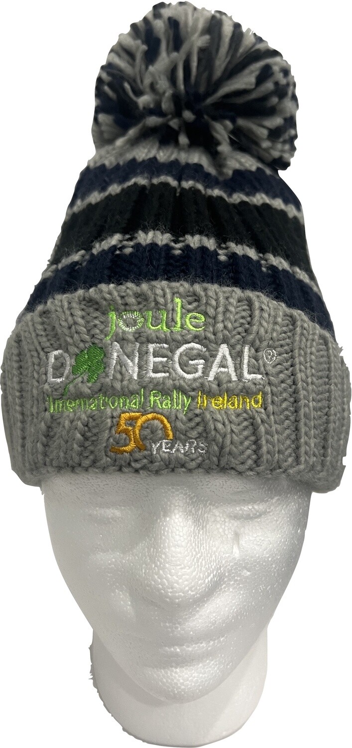 Joule Donegal  Intl Rally Bobble Fully Lined Big Hat Navy Grey